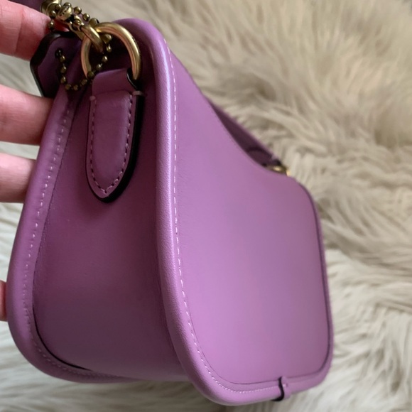Coach Swinger 20 Shoulder Bag Glove Tanned Leather Violet Orchid - Picture 9 of 15